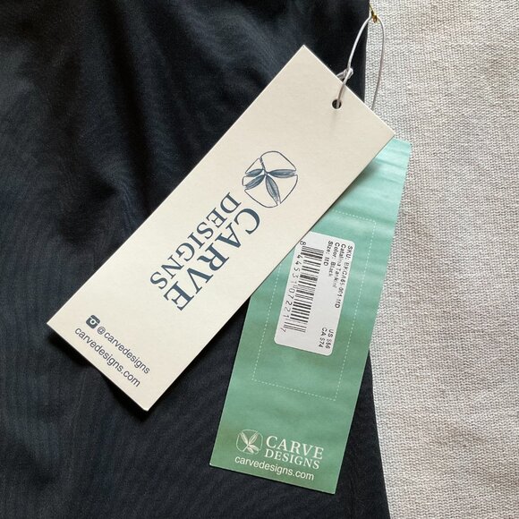 NWT Carve Designs Women's Catalina (Stinson) Tankini Top, Black, Sz M - Picture 2 of 7